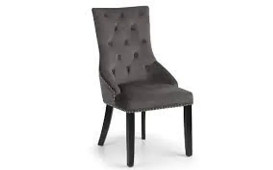 BOXED KNOCKERBACK CHAIR IN GREY/BLACK - 1OF1