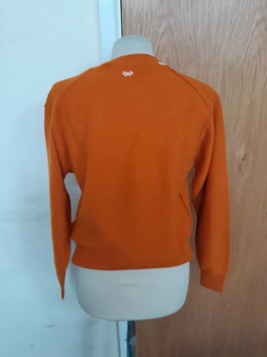 ANYA HINDMARCH EMBROIDERED SWEATER IN ORANGE SIZE XS