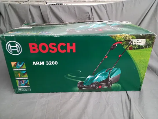 BOXED BOSCH ARM 3200 CORDED LAWNMOWER IN GREEN