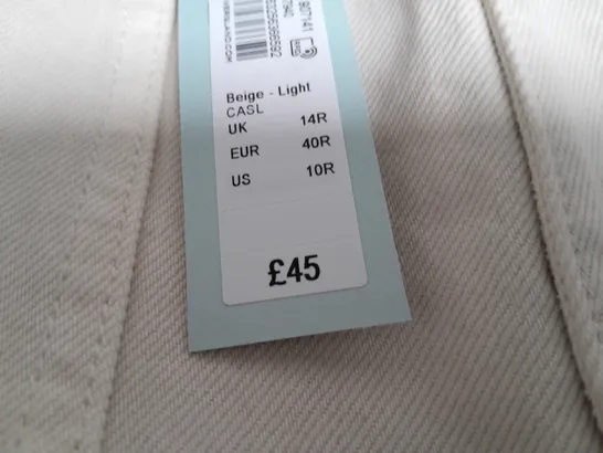 RIVER ISLAND DENIM CREAM JEANS - UK 14R