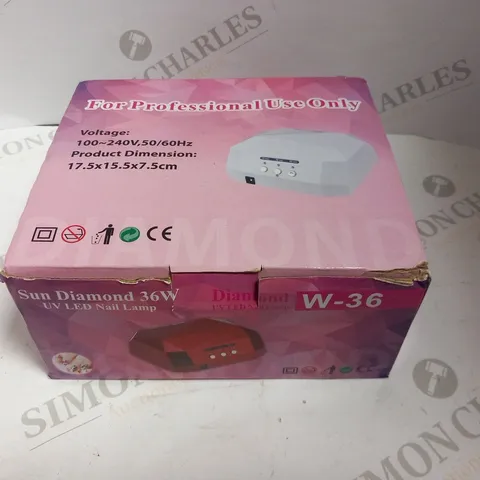 BOXED SUN DIAMOND 36W UV LED NAIL LAMP W-36