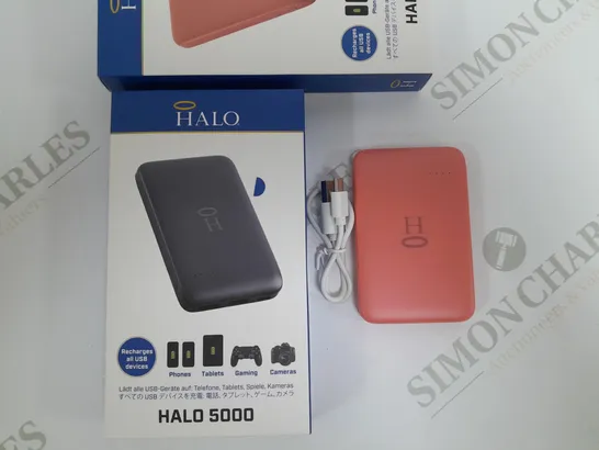 BOXED SET OF 2 HALO 5000MAH PORTABLE CHARGERS