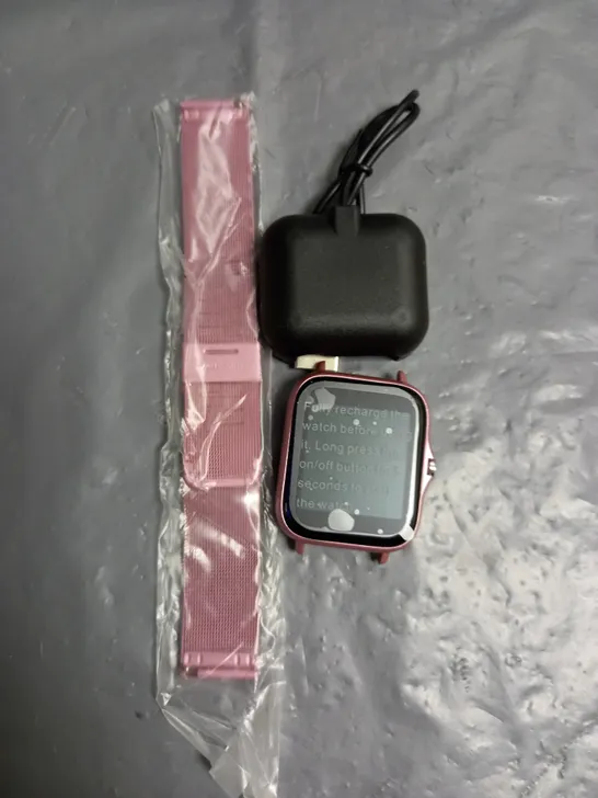 BOXED SIMSON LAB SMART WATCH WITH PINK STRAP