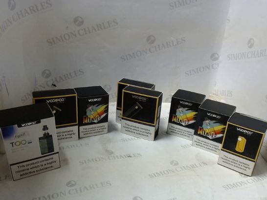 BOX OF APPROXIMATLEY 45 ASSORTED ELECTRONIC CIGARETTES TO INLCUDE VOOPOO ETC
