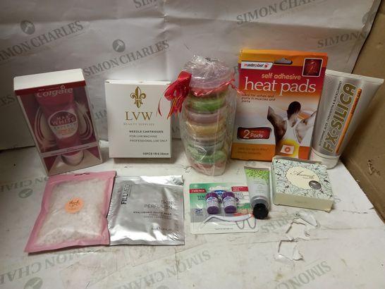 LOT OF APPROX 10 ASSORTED COSMETIC ITEMS TO INCLUDE HYALURONIC YOUTH MASK,ANESTHESIA VEGAS PEARL, LVW NEEDLE CARTRIDGES, ETC