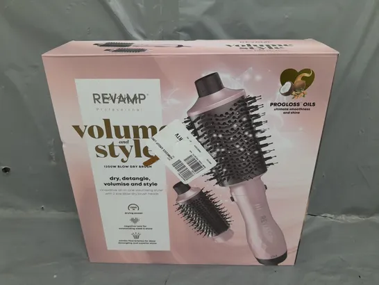 2 X BOXED REVAMP PROFESSIONAL VOLUME AND STYLE 1200W BLOW DRY BRUSH 