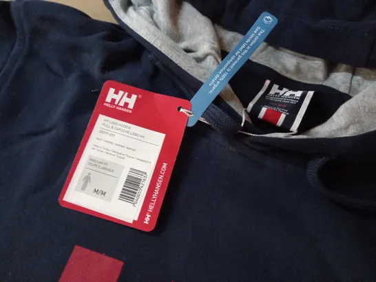 HELLY HANSEN LOGO NAVY HOODIE - M