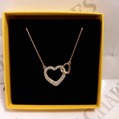 ARGENTO ROSE GOLD EFFECT NECKLACE WITH DOUBLE HEART PENDANT 