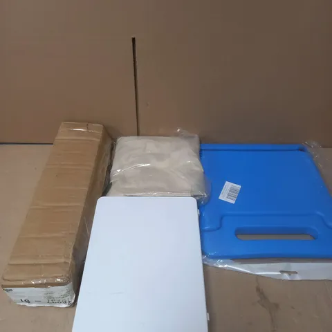 BOX OF APROXIMATELY 15 ASSORTED HOUSEHOLD ITEMS TOO INCLUDE TABLET CASES , WALLPAPER , INSECT DOOR SCREEN  , ETC 