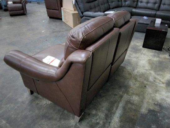 QUALITY GENEVA 2 SEATER BROWN FAUX LEATHER RECLINER SOFA
