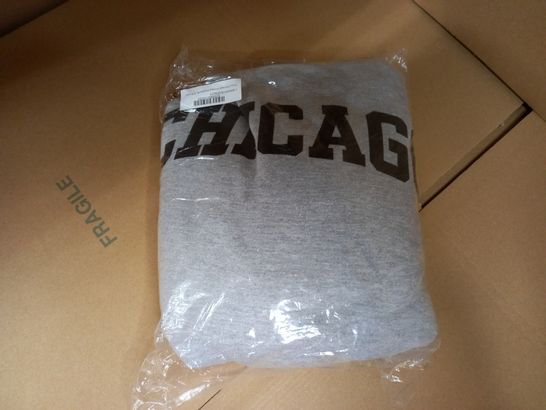 PACKAGED GREY CHICAGO PRINTED HOODIE - XL