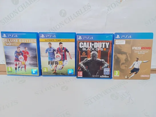 LOT TO CONTAIN A PLAYSTATION 4, INCLUDES CONSOLE, 8 X PS4 GAMES, 2 X CONTROLLERS & CONSOLE WIRES