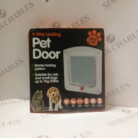 BOXED THE PET SHOP 4 WAY LOCKING PET DOOR