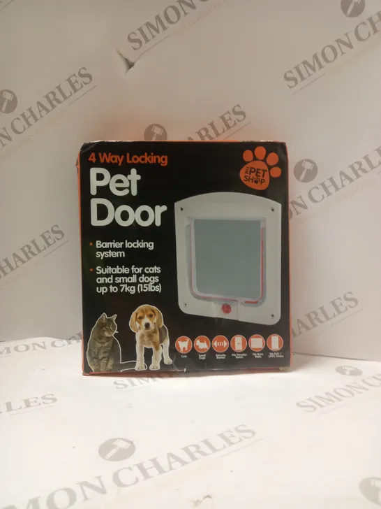 BOXED THE PET SHOP 4 WAY LOCKING PET DOOR