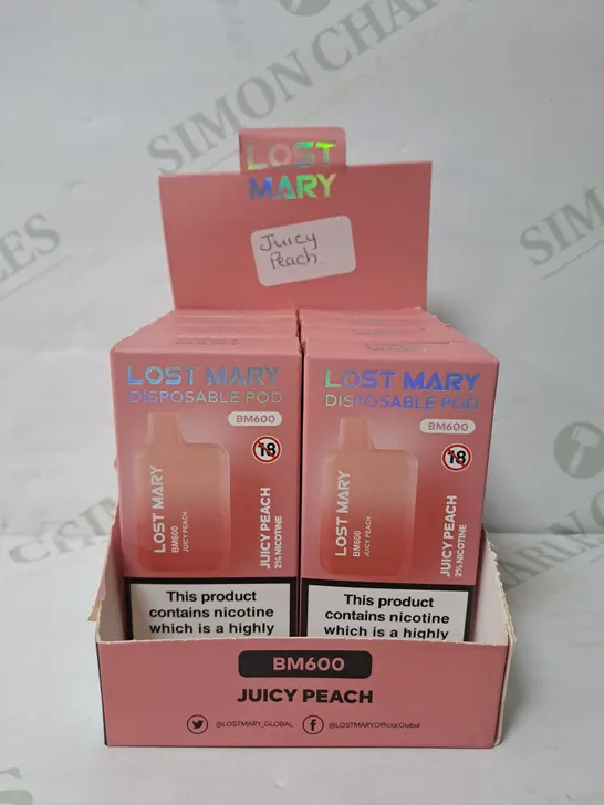 BOX OF 8 LOST MARY DISPOSABLE POD JUICY PEACH