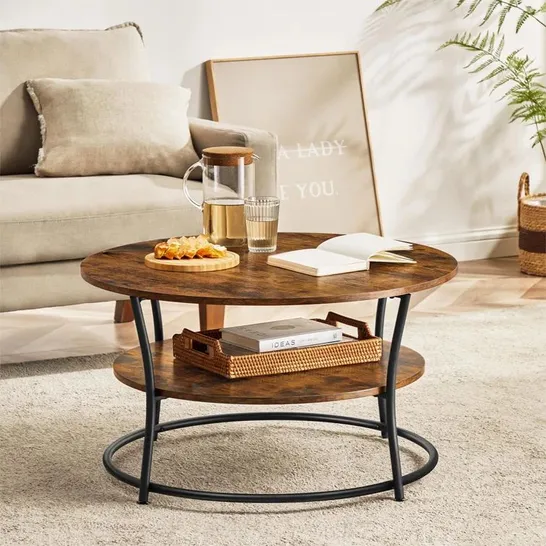 BOXED ADEBAYO COFFEE TABLE WITH STORAGE - BROWN (1 BOX)