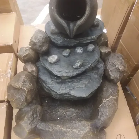 BOXED DECORATIVE POND ROCKY WATER FOUNTAIN 