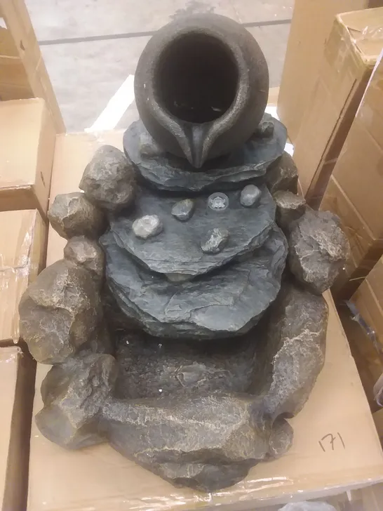 BOXED DECORATIVE POND ROCKY WATER FOUNTAIN 