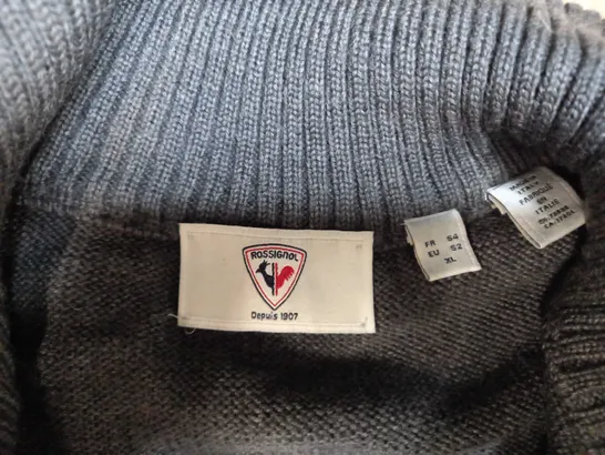 ROSSIGNOL GREY KNITTED JUMPER - SIZE XL