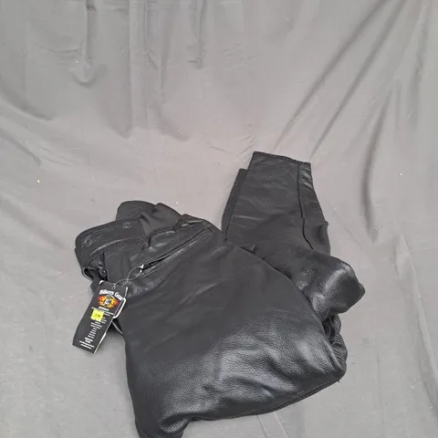 REAL LEATHER MOTORBIKE TROUSERS SIZE 8