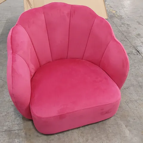 BOXED VELVET ARMCHAIR CHAIR - RED 