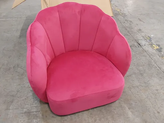 BOXED VELVET ARMCHAIR CHAIR - RED 