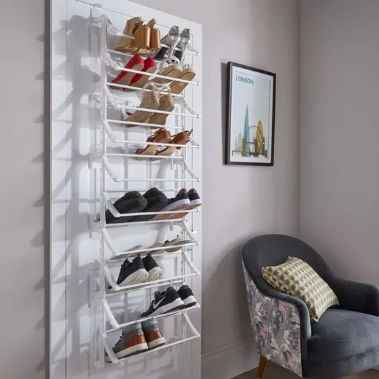 BOXED 30 PAIR OVER DOOR SHOE ORGANISER 