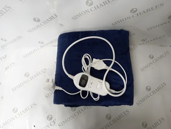 BOXED SUPER POLAR FLEECE 160 X 120CM ELECTRIC BLANKET IN NAVY BLUE 