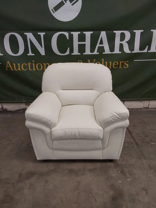 BRAND NEW BOXED DESIGNER ANDERSON IVORY ARMCHAIR (1 BOX)