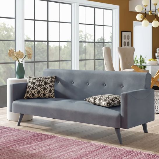 BOXED DESIGNER ATTICUS THREE SEATER SOFABED GREY