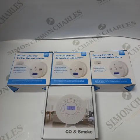 BOX OF 4 CARBON MONOXIDE DETECTORS 