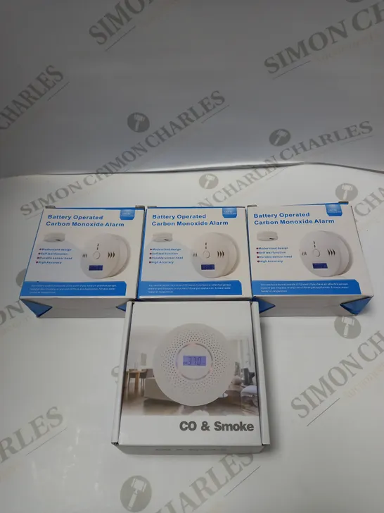 BOX OF 4 CARBON MONOXIDE DETECTORS 