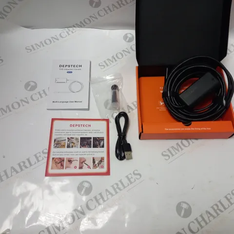 BOXED DEPSTECH FLEXIBLE INSPECTION CAMERA - MODEL WF010 - WITH ACCESSORIES AND USER MANUAL