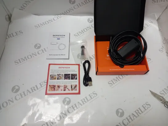 BOXED DEPSTECH FLEXIBLE INSPECTION CAMERA - MODEL WF010 - WITH ACCESSORIES AND USER MANUAL