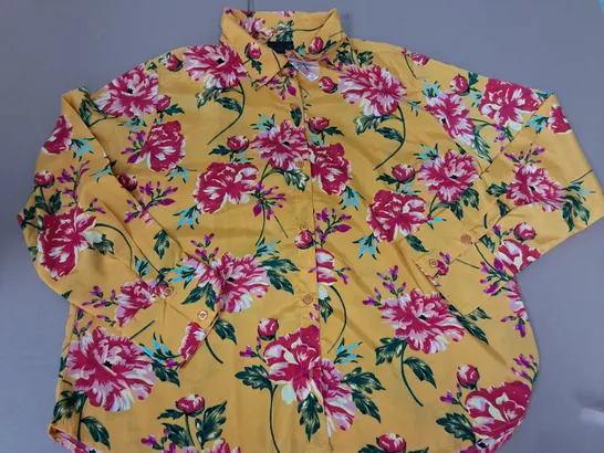 LOT OF 6 BRAND NEW DESTELLO YELLOW FLORAL SHIRT - UK 18