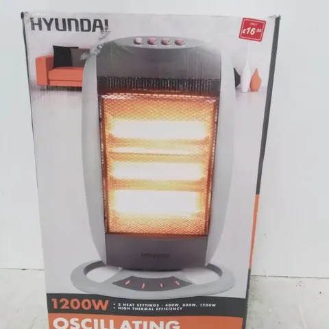 BOXED HYUNDAI 1200W OSCILLATING HALOGEN HEATER