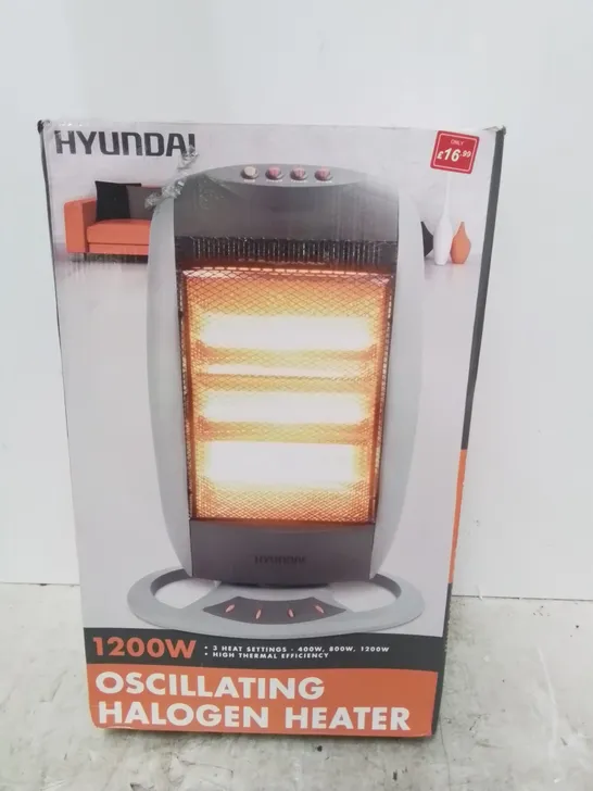 BOXED HYUNDAI 1200W OSCILLATING HALOGEN HEATER