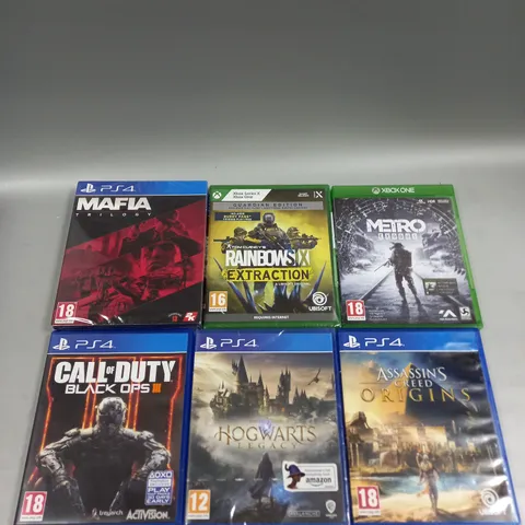 APPROXIMATELY 15 ASSORTED VIDEO GAMES FOR PS4/XBOX ONE TO INCLUDE SPIDER-MAN, HOGWARTS LEGACY, MAFIA TRILOGY ETC  