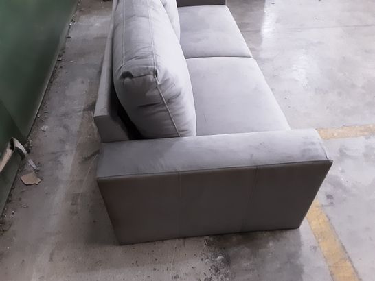 DESIGNER GREY VELVET WIDE 2-SEATER SOFA 