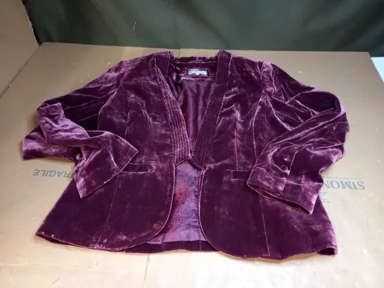 PER UNA VELVET BLAZER JACKET - SIZE 16