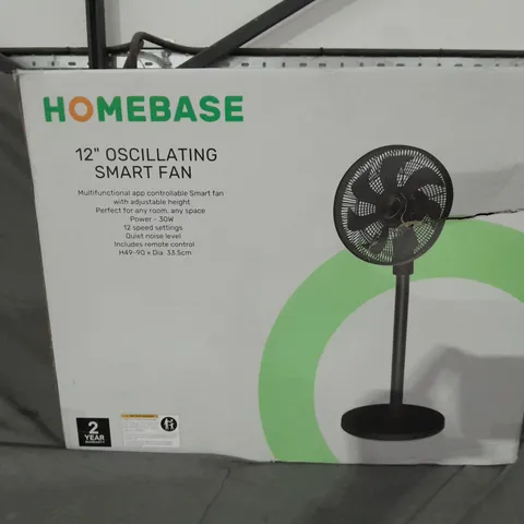 BOXED HOMEBASE 12" OSCILLATING SMART FAN