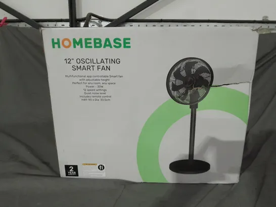 BOXED HOMEBASE 12" OSCILLATING SMART FAN