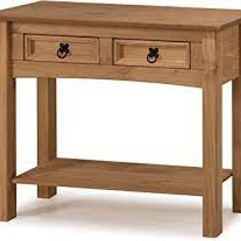 BOXED CORONA 2 DRAWER CONSOLE TABLE