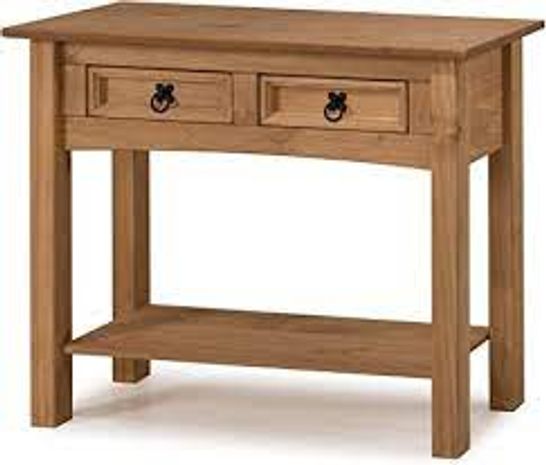 BOXED CORONA 2 DRAWER CONSOLE TABLE