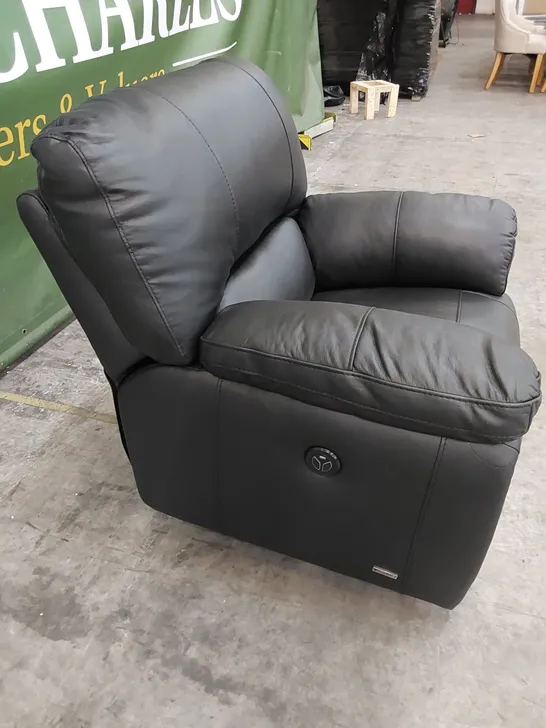 QUALITY DESIGNER VIOLINO LEATHER ELECTRIC RECLINER CHAIR - BLACK