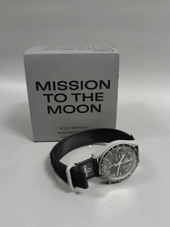 BOXED OMEGA X SWATCH MISSION TO THE MOON WATCH 