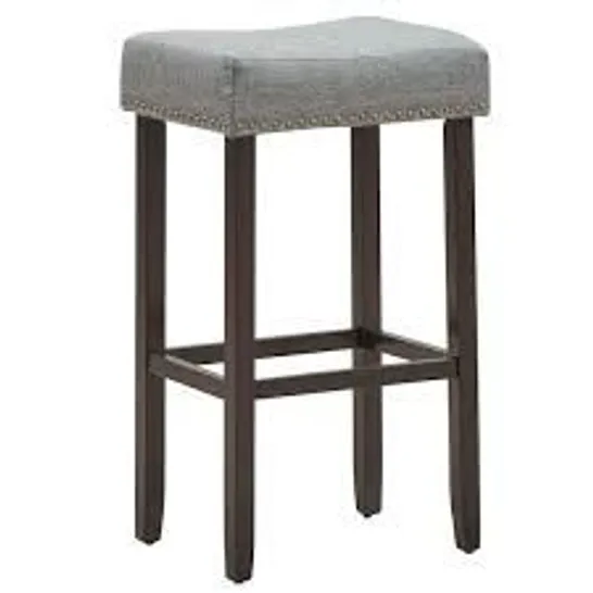 BOXED COSTWAY NAILHEAD SADDLE BAR STOOL WITH 29 IN. HEIGHT - GREY