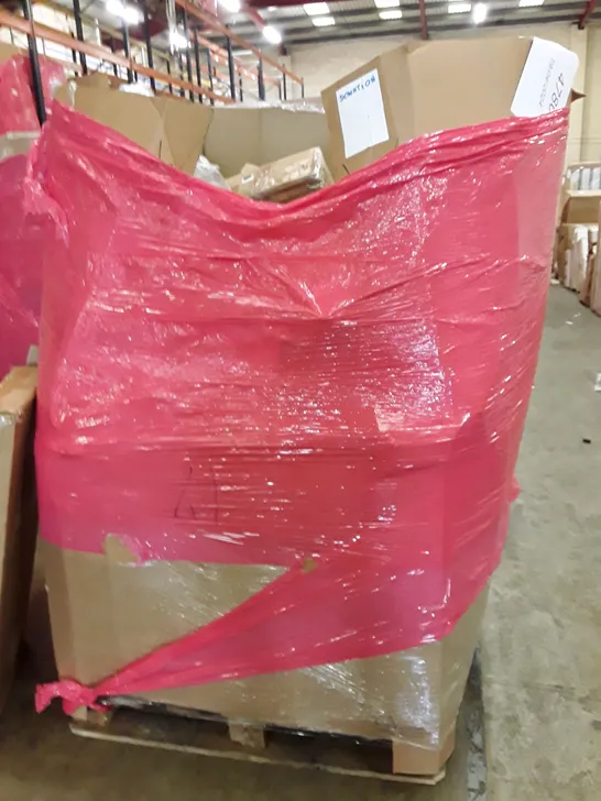 PALLET OF ASSORTED PRODUCTS INCLUDING KNITTING MACHINE, ROUND SIDE TABLE, ADJUSTABLE STRENGTH DUMBBELL, LED GLOW LIGHT, DOG BOOSTER CAR SEAT