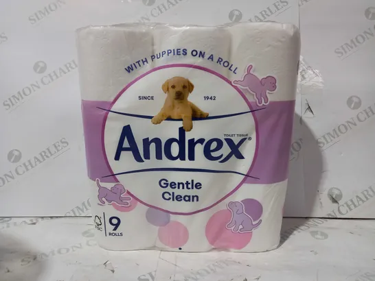 LOT OF 5 ANDREX GENTLE CLEAN TOILET ROLL PACKS (9 ROLLS PER PACK)