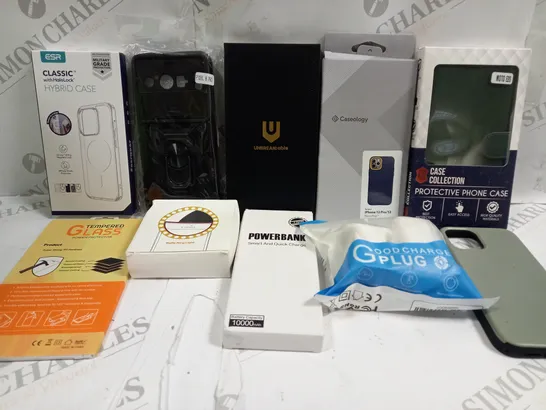 BOX OF APPROX 20 ASSORTED PHONES CASES AND ACCESSORIES 